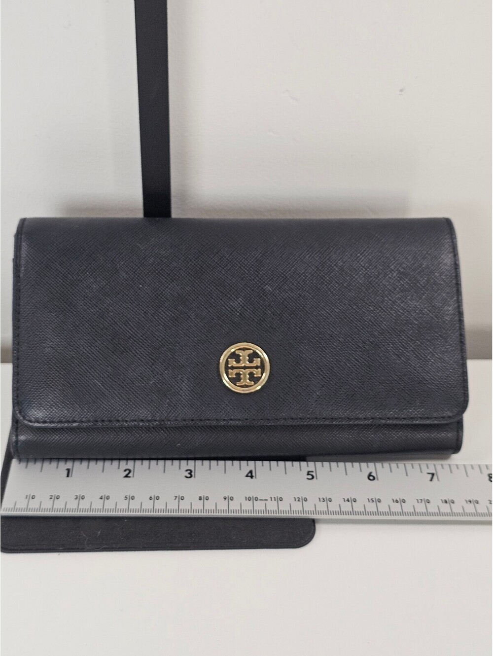 Tory Burch Black  Wallet with Gold Logo